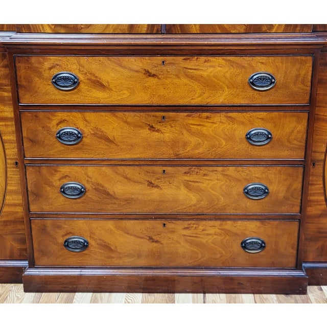 Brown Vintage American Fitted Desk Interior Bookcase Breakfront by Beacon Hill For Sale - Image 8 of 10