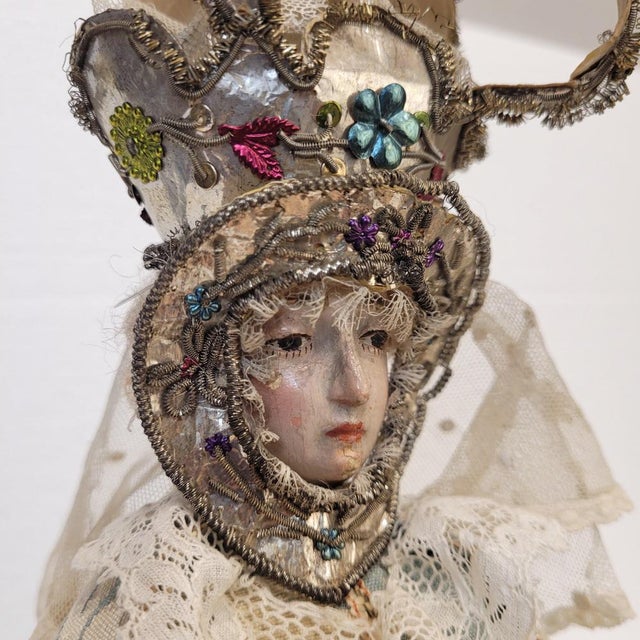 Dressed Image of the Crowned Virgin Mary, Late 18th Century For Sale - Image 14 of 18