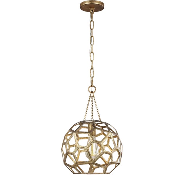Alexa Hampton by Visual Comfort Studio Feccetta Small Pendant, Gold For Sale