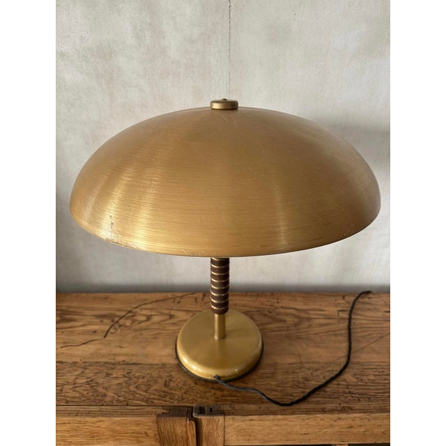 Bauhaus Gold Table Lamp by SBF Sächsische Bronzewarenfabrik, 1940s For Sale - Image 3 of 11