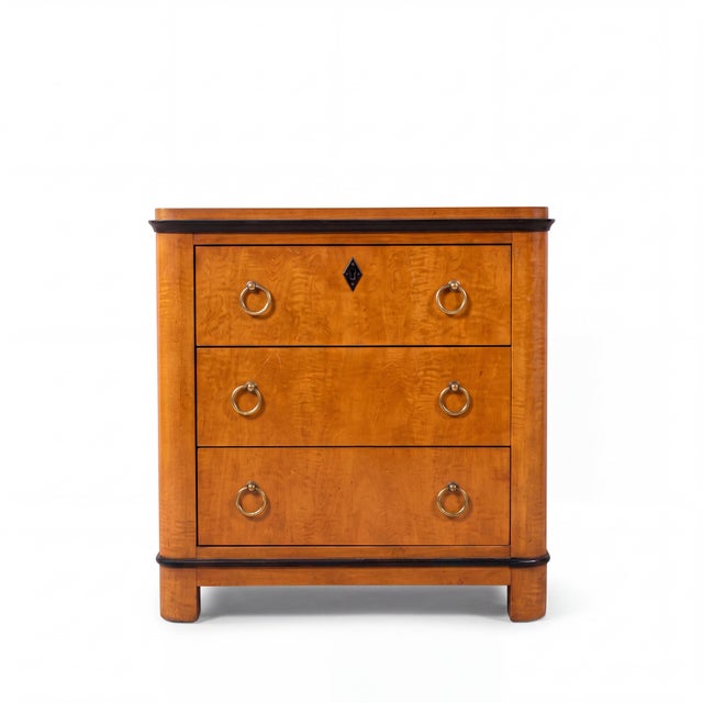 This is a pair of Biedermeier style maple chests by National Mt. Airy. They are versatile because they could work from...