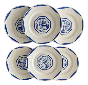 Fructidor Pattern Dinner Plates in Earthenware from KG Lunéville, 1950s, Set of 6