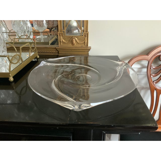 1950s Val Saint Lambert Crystal Serving Piece, Signed For Sale - Image 5 of 11