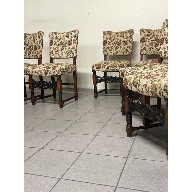 Wooden Chairs from the 1940s with Turned and Carved Details, Set of 6 For Sale - Image 4 of 18