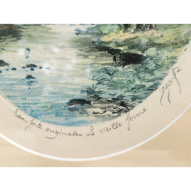 Glass The Old Mill, 1920s, Watercolor, Set of 2 For Sale - Image 7 of 18