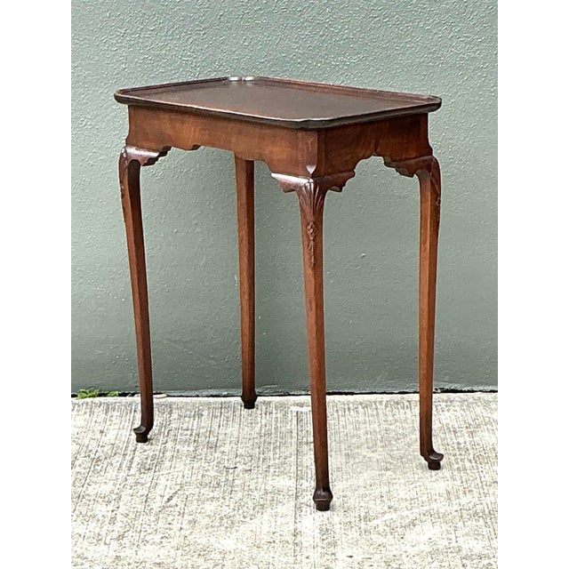Vintage Carved Clam Shell Tea Table For Sale - Image 4 of 12