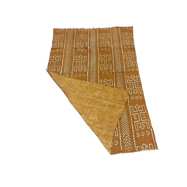 African Malian Brown & White Mud Cloth Textile 62' H For Sale - Image 3 of 8