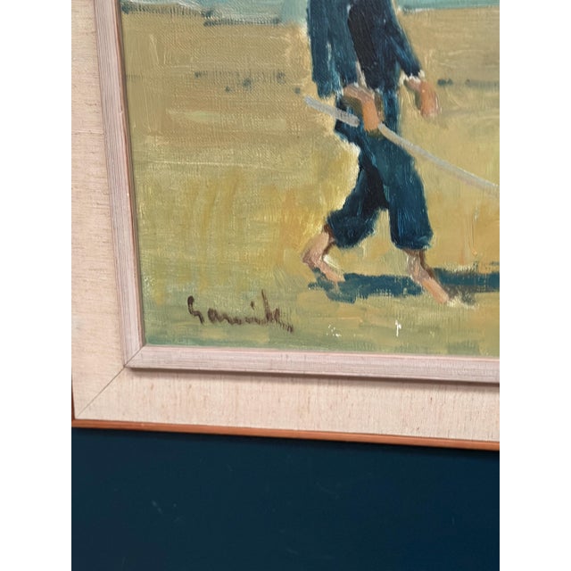 Tage Gavik, Children on Donkeys at the Beach, 1960s, Oil Painting on Canvas, Framed For Sale - Image 6 of 18