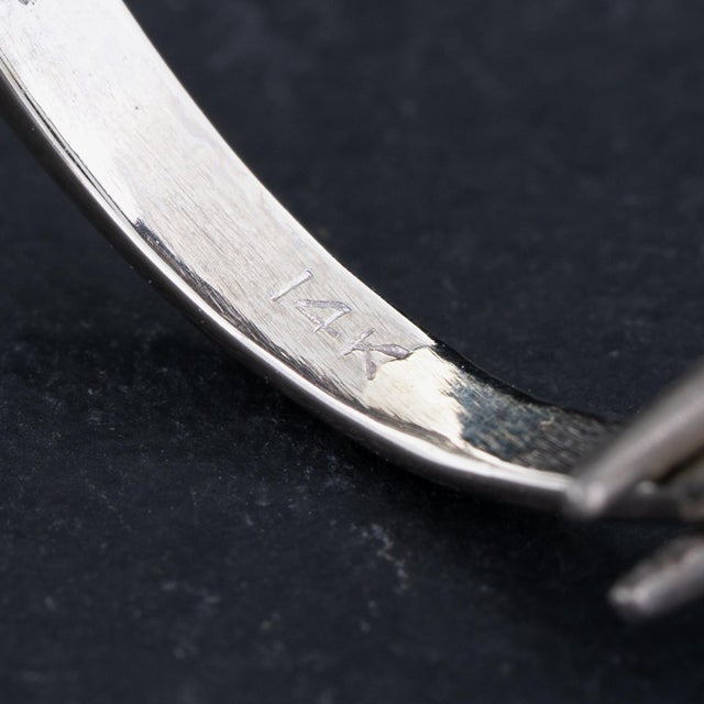 Vintage Art Deco Diamond Ring 14k White Gold Size 7.75 For Sale - Image 10 of 12