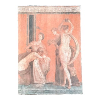 Vintage Original Greek Figural Oil on Canvas For Sale