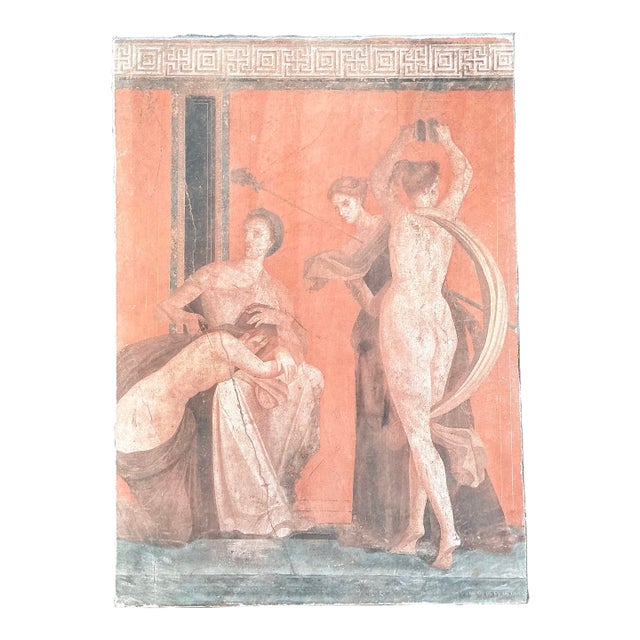 Vintage Original Greek Figural Oil on Canvas For Sale