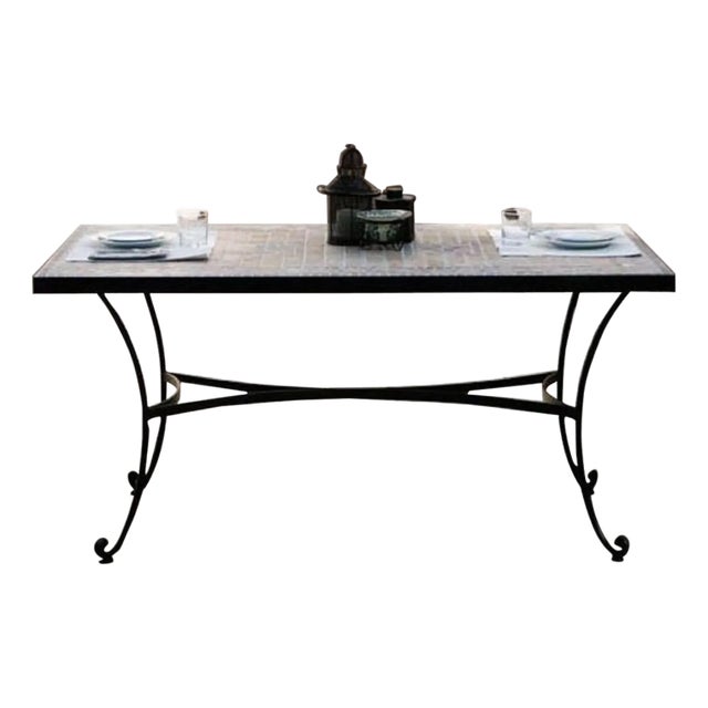 Patio, Garden, Kitchen or Dining Room Table in Wrought Iron. Indoor & Outdoor For Sale