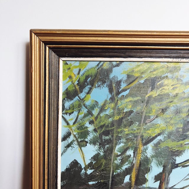 1960s Vintage Spanish Mission Original Oil Painting For Sale - Image 5 of 6