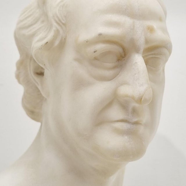 Alabaster Bust of Goethe in the style of Rauch For Sale - Image 10 of 15
