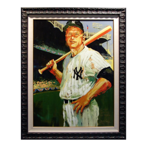 Malcolm Farley Mickey Mantle Triple Crown Signed Gallery Framed Art