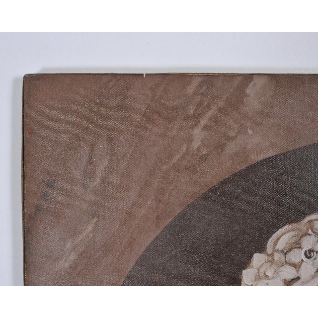 William Skilling "Bust of a Lady" Oil on Canvas Painting 3' Ft For Sale - Image 11 of 18