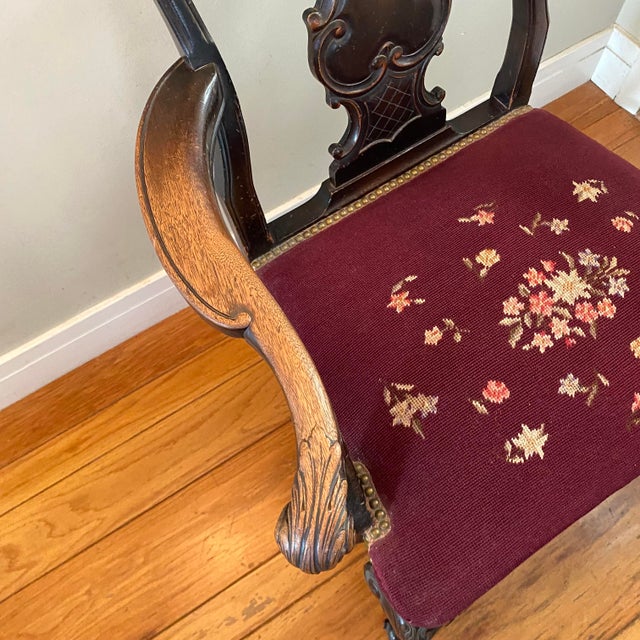 18th Century Queen Anne-Style Splat Back Walnut Armchair For Sale - Image 10 of 13