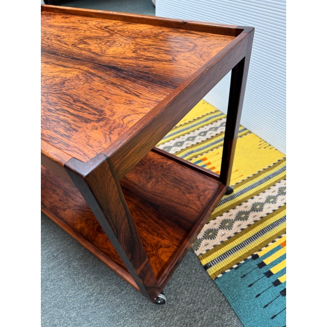 Rosewood Bi-Level Trolley, Vintage For Sale - Image 9 of 14