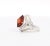 Mid 20th Century Vintage Gia Certified Orange Spessartine Garnet & Diamond 18k White Gold Ring Size 6.5 For Sale - Image 5 of 9