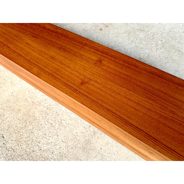 Long Minimalist Teakwood Wall Shelf, 1960s For Sale - Image 12 of 18