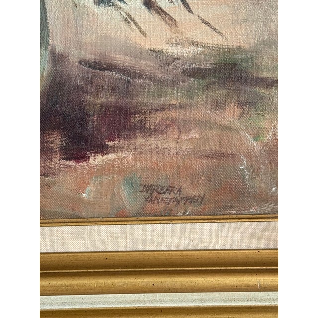 Mid-Century Modern Vintage 1960s Floral Bouquet Oil Painting by Barbara Van Stappen For Sale - Image 3 of 7