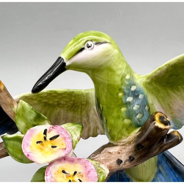 Vintage English Royal Adderley Bone China Hummingbird Figurine – Floral Branch – Made in England - Cottagecore/ Traditional / Grandmillenial For Sale - Image 10 of 11