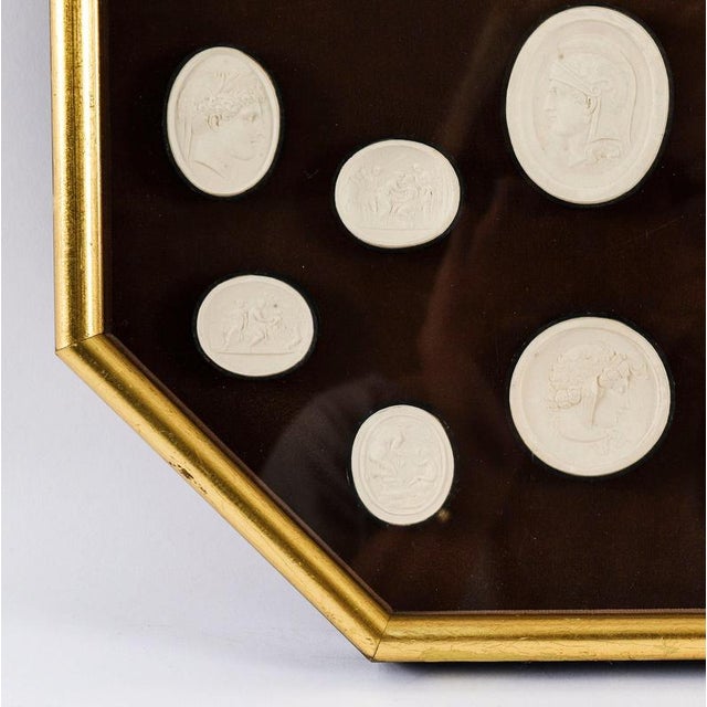 Antique Early 19th Century Grand Tour Italian Octagonal Framed Intaglios, Set of 2 For Sale - Image 14 of 16