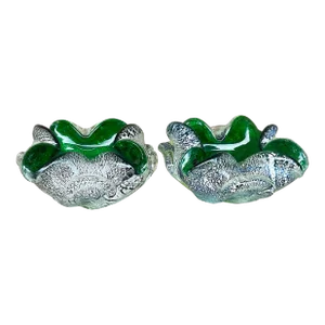 Vintage Regency Italian Glass Bowls After Murano- Set of 2
