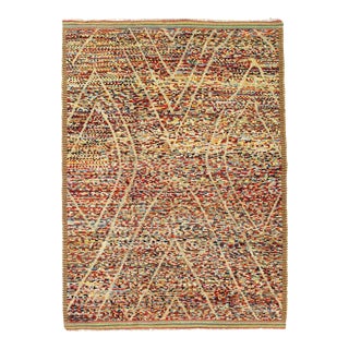 Multi Color Fine Hand Knotted Moroccan Rug For Sale