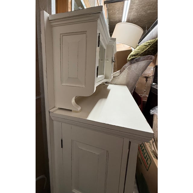 Wood 1920s Antique Oak Dental Cabinet With Cream Paint For Sale - Image 7 of 9