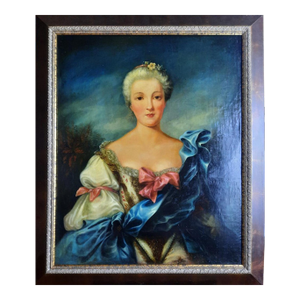 18th Century Attributed Jean-Marc Nattier Oil Portrait of Madame De Pompadour