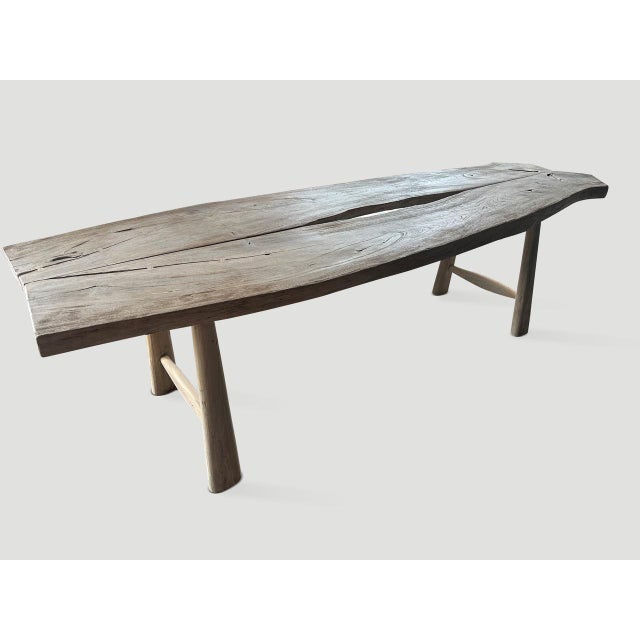 2010s Andrianna Shamaris Century Old Teak Wood Dining Table For Sale - Image 5 of 6