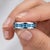 Swiss Blue Topaz Engagement Ring • Channel Set Stacking December Birthstone Ring Us 7 For Sale - Image 4 of 4
