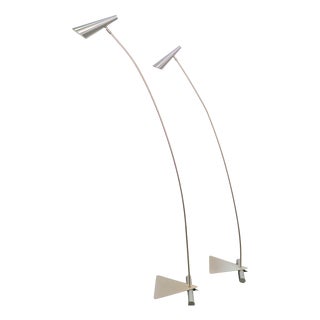 Postmodern Arch Metal Reading Floor Lamps from Hala Zeist, 1980s, Set of 2 For Sale