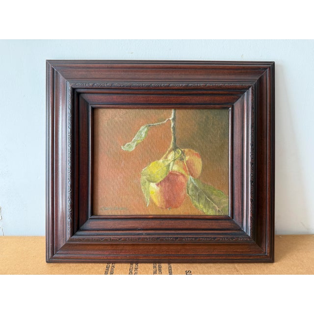 A still life of Port Clyde, Maine apples, beautifully framed.