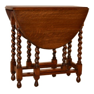 Edwardian English Oak Gate Leg Table, Circa 1900 For Sale