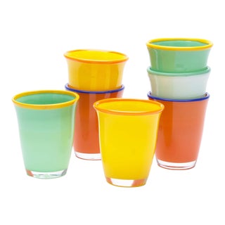 Dansk Blown Glass Drinking Tumblers, Set of 7 For Sale