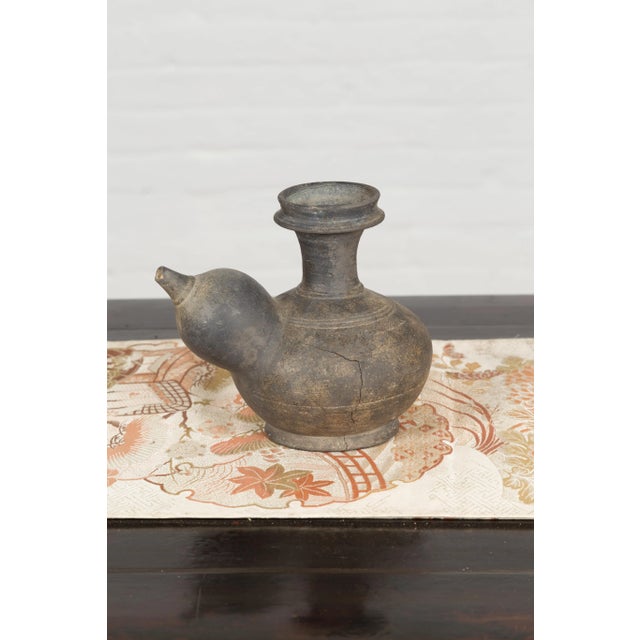 Chinese Ming Dynasty 17th Century Earthenware Ewer Kendi Ritual Water Vessel For Sale - Image 9 of 13