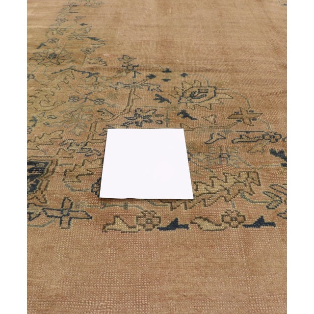 Early 20th Century Antique Turkish Oushak Rug - 12'04 X 13'10 For Sale - Image 5 of 10