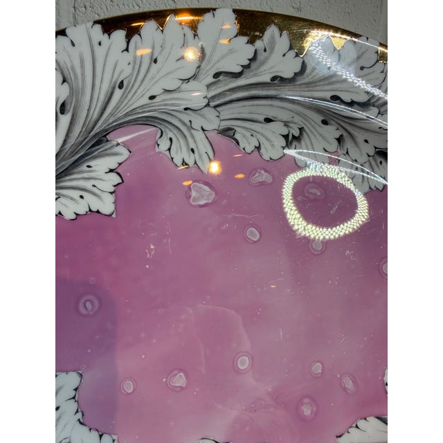 Ceramic Vintage Fornasetti Style Pink Splatter Luster Platter For Sale - Image 7 of 7