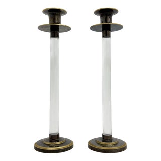 Acrylic Glass Candleholders from Caravell, 1970s, Set of 2 For Sale