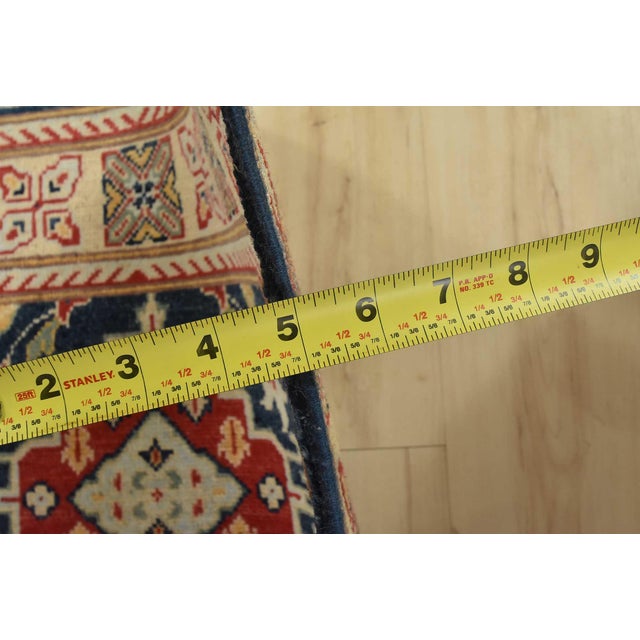 Kazak Runner 2’8” X 9’11” Blue Wool Traditional Hand-Knoted Oriental Rug For Sale - Image 10 of 12