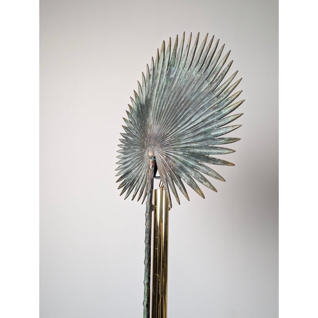 Fan Palm Bronze and Brass Floor Lamp from Valenti, 1970s For Sale - Image 10 of 17