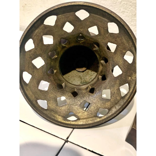 Vintage Bronze Open Weave Urn With Handles For Sale In Phoenix - Image 6 of 10