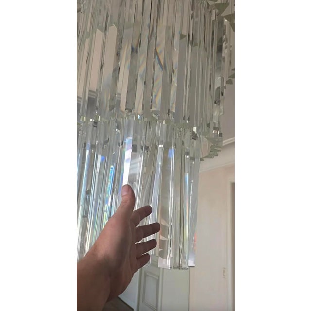1980s Lead Crystal Three Tier Chandelier For Sale In Los Angeles - Image 6 of 10