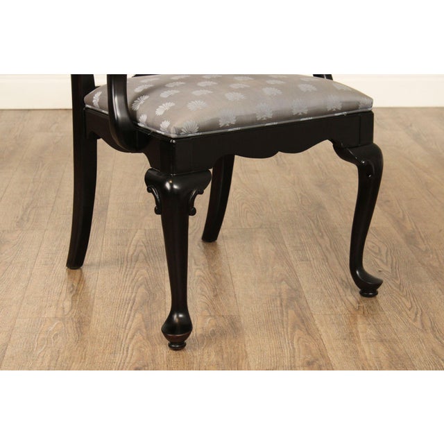 Century Furniture Ebonized Set of Six Queen Anne Style Dining Chairs For Sale In Philadelphia - Image 6 of 18