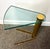 Glass Attributed to Leon Rosen Brass and Glass Wedge Drink Table 1970’s For Sale - Image 7 of 9