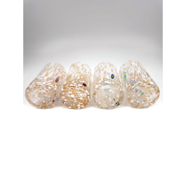 Hand Blown Alessandro Coppola Murano Art Glass Tumblers Handcrafted in Italy - Set of 4 For Sale - Image 9 of 11