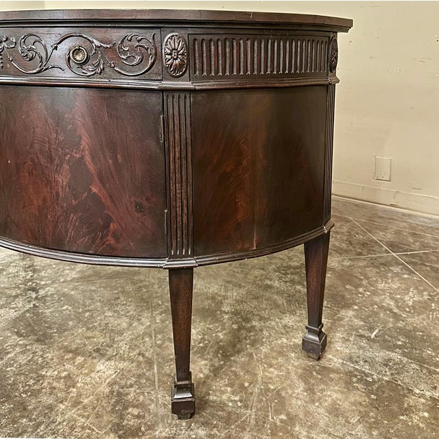 19th Century English Neoclassical Demilune Buffet Ca. 1890 For Sale - Image 9 of 18