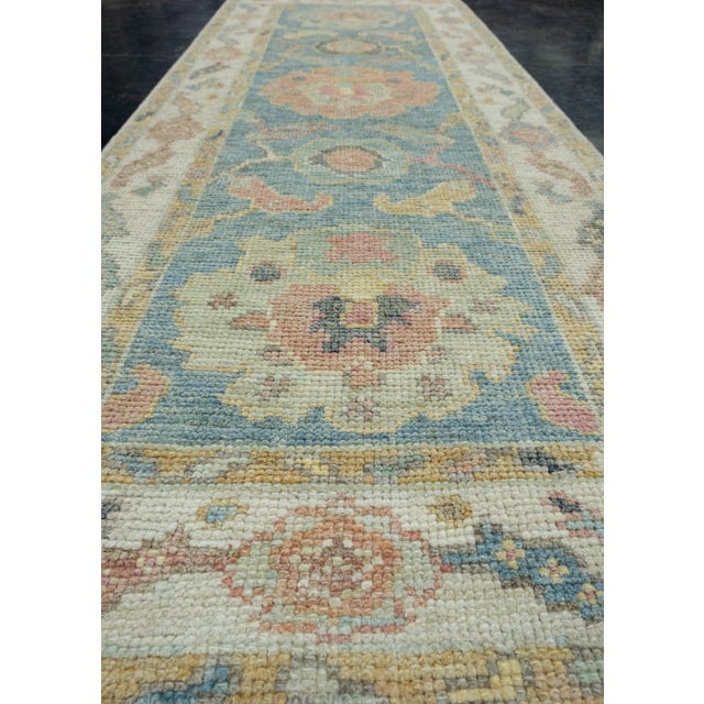 Textile Turkish Oushak Runner Rug 2'1" x 5'11" #17277 For Sale - Image 7 of 8